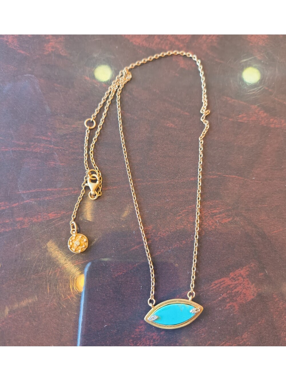 Freida Rothman Fleur Bloom Empire Turquoise Pendant Necklace